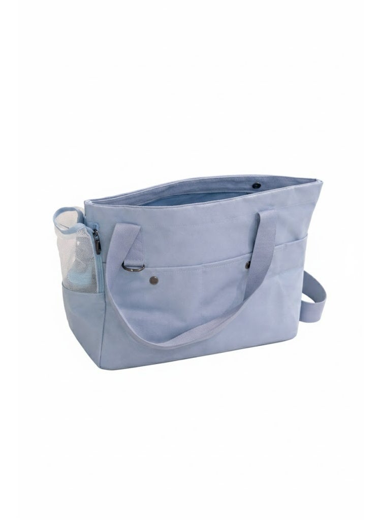 Pet Carrier Tote Bag, Light Blue, Soft-Sided Cat Travel Bag with Multiple Pockets - Image 2